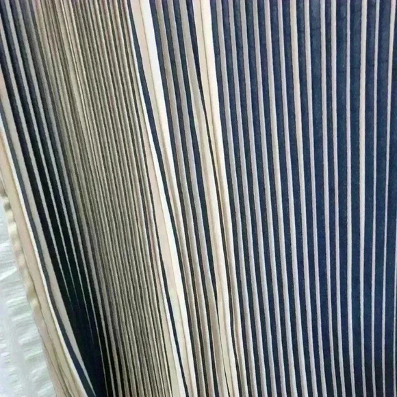 Zara Navy & Cream Pleated Halter Maxi Dress Large - Picture 10 of 11